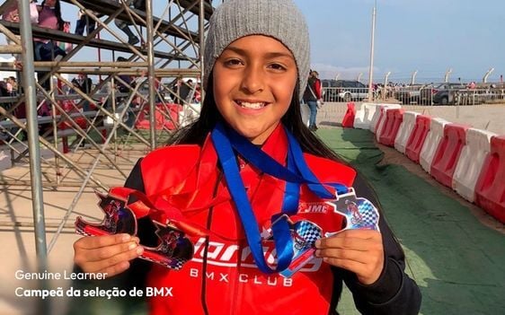 Campeã da seleção de BMX